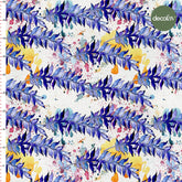 Digitally Printed Fabric with Paint Splattered Background, Watercolor Leaf, Tropical Pattern